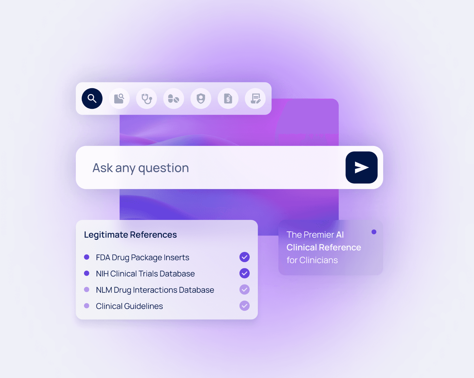 Clair's clinical search results interface.