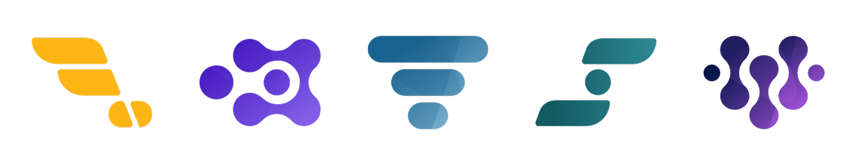 CaryHealth logo suite showing distinctive logos for each of the five products.