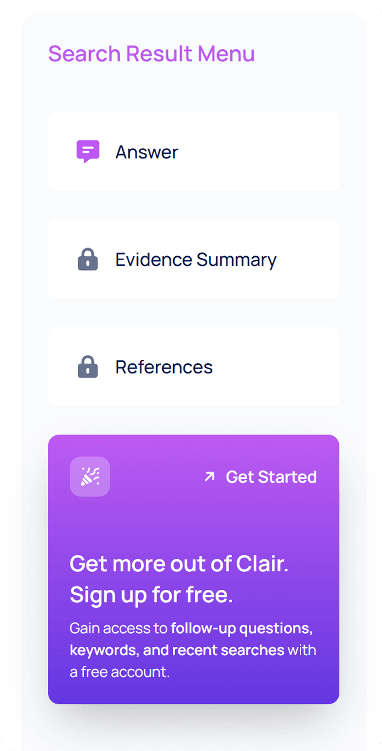 Unauthenticated Clair sidebar showing signup incentives for free-tier users.